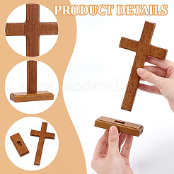 Easter Wood Cross Figurines Ornaments&nbsp;DJEW-WH0063-67B
