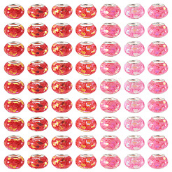 70Pcs 7 Colors Transparent Resin Rondelle European Beads&nbsp;RESI-TA0004-82