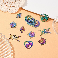 20Pcs 5 Styles 201 Stainless Steel Pendants&nbsp;STAS-YW0002-68