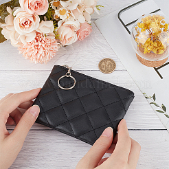 Rhombus Pattern PU Leather Zip Pouches&nbsp;ABAG-WH0040-12B-09