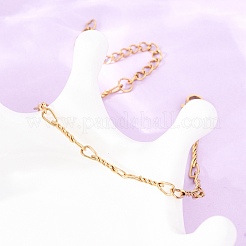 304 Stainless Steel Twisted Bowknot Link Chain Bracelets for Women&nbsp;BJEW-F529-12G