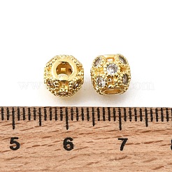 Brass Micro Pave Clear Cubic Zirconia Spacer Beads&nbsp;KK-Z156-12G-01