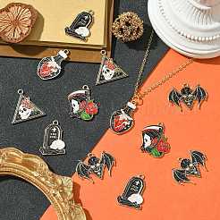 20Pcs 5 Styles Halloween Alloy Enamel Pendants&nbsp;FIND-CJ0002-40