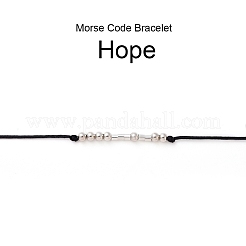 Unisex Adjustable Morse Code Bracelets&nbsp;BJEW-JB05011-05