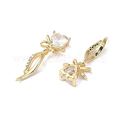 Brass Micro Pave Cubic Zirconia Pendants&nbsp;FIND-Z029-02G
