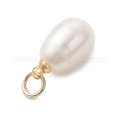 Natural Cultured Freshwater Pearl Rice Charms&nbsp;PALLOY-JF04976-01