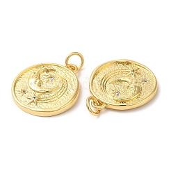 Brass Micro Pave Cubic Zirconia Pendants&nbsp;KK-M246-28G