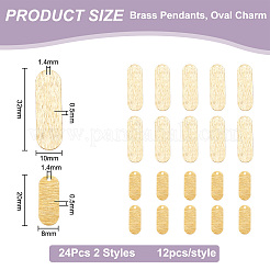 24Pcs 2 Style Brass Pendants&nbsp;KK-BC0011-75
