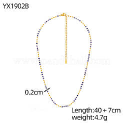 304 Stainless Steel & Glass Link Chain Necklaces for Women&nbsp;STAS-OY015-56G