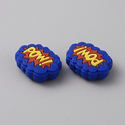 Cloud with Word Pow Food Grade Eco-Friendly Silicone Beads&nbsp;SIL-WH0014-22F