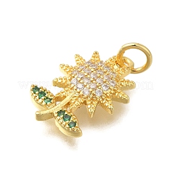 Rack Plating Brass Micro Pave Cubic Zirconia Pendants&nbsp;KK-I716-11G