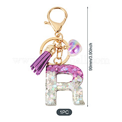 Alloy Resin Heart Keychains&nbsp;KEYC-TADJ0002-01G-R