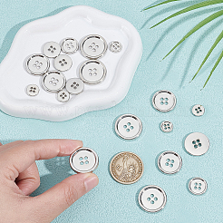 20Pcs 4 Styles 4-Hole Zinc Alloy Buttons&nbsp;BUTT-NB0002-12P