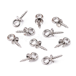 Tarnish Resistant 304 Stainless Steel Screw Eye Pin Peg Bails&nbsp;STAS-K146-002-4mm