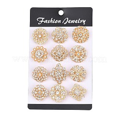 12Pcs Exquistie Rhinestone Brooch&nbsp;JEWB-G047-01KCG