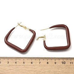 Brass Rhombus Hoop Earrings&nbsp;LS-EJEW-A121-12D-G