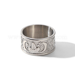 304 Stainless Steel Wide Band Finger Rings for Women&nbsp;WG0EAB9-01