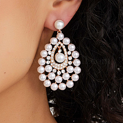 Imitation Pearl Teardrop Dangle Stud Earrings&nbsp;DM1543