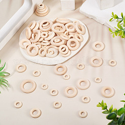 150Pcs 5 Styles Wood Linking Rings&nbsp;WOOD-TA0002-85