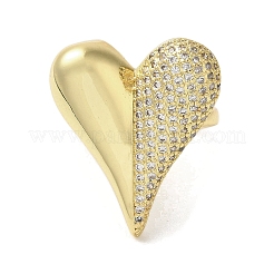 Brass Micro Pave Cubic Zirconia Cuff Rings for Women&nbsp;RJEW-G325-12G
