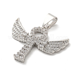 Brass Micro Pave Cubic Zirconia Pendants&nbsp;KK-P250-02P