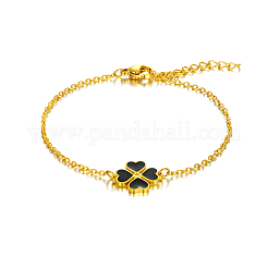 Stainless Steel Heart-shape Clover Link Bracelets&nbsp;OH1703-2