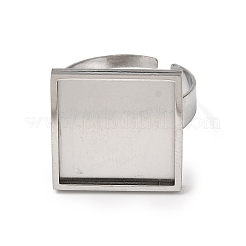 304 Stainless Steel Adjustable Ring Settings&nbsp;STAS-D374-02P-03