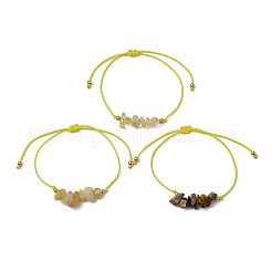 3Pcs 3 Styles Gemstone Braided Bead Bracelets&nbsp;BJEW-JB11146-02