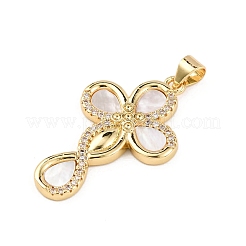 Brass Micro Pave Cubic Zirconia Pendants&nbsp;KK-K408-24B-G