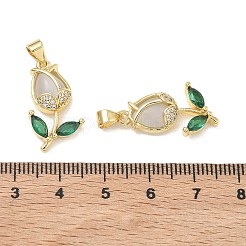 Valentine's Day Brass Micro Pave Clear Cubic Zirconia Pendants&nbsp;KK-C257-02G