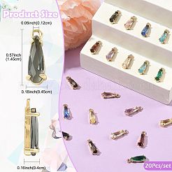 20Pcs 10 Colors Faceted Glass Charms&nbsp;GLAA-FS0002-64