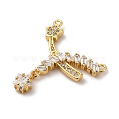 Brass Micro Pave Cubic Zirconia Pendants&nbsp;KK-P308-75G