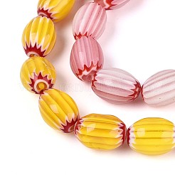 Handmade Millefiori Lampwork Chevron Beads Strands&nbsp;LAMP-T022-14M