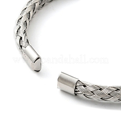 Non-Tarnish 304 Stainless Steel Wire Wrap Cuff Bangles&nbsp;LS-BJEW-E079-02P