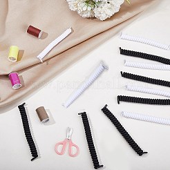 6 Pairs 2 Colors Polyester Curly No Tie Spring Shoelaces&nbsp;AJEW-CP0010-32A