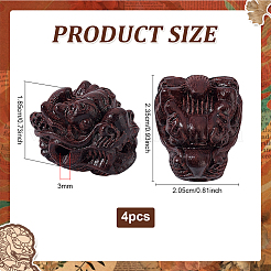 4Pcs Wood Beads&nbsp;WOOD-PH0003-90E