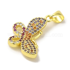 Brass Micro Pave Colorful Cubic Zirconia Pendants&nbsp;KK-Z042-06G