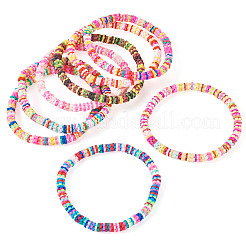 8Pcs Handmade Polymer Clay Heishi Beads Beaded Bracelet Sets&nbsp;BJEW-TAC0030