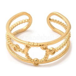 304 Stainless Steel Hollow Ring Open Cuff Rings for Women&nbsp;STAS-D085-25G