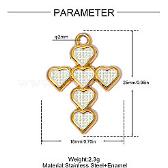 304 Stainless Steel with Enamel Pendants&nbsp;SA-OY002-32G-01