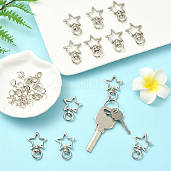 40Pcs Star Shape Zinc Alloy Swivel Lobster Clasps&nbsp;FIND-SP0001-22KCG