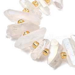 Electroplated Natural Quartz Crystal Beads Strands&nbsp;G-F800-F11