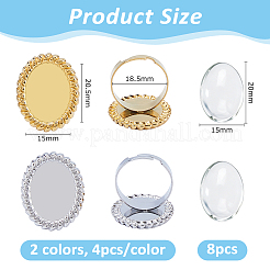 DIY Oval Finger Ring Making Kits&nbsp;DIY-DC0004-19
