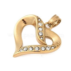 304 Stainless Steel Crystal Rhinestone Pendants&nbsp;STAS-Z097-17G