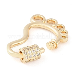 Rack Plating Brass Micro Pave Cubic Zirconia keychain Clasps&nbsp;KK-K374-03F-G