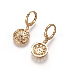 Brass Dangle Hoop Earrings&nbsp;EJEW-F199-05G