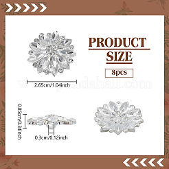 8Pcs 1-Hole Alloy Rhinestone Shank Buttons&nbsp;BUTT-NB0001-96S
