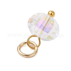 304 Stainless Steel Open Jump Rings ande Glass Beads Pendants&nbsp;PALLOY-JF03599-01