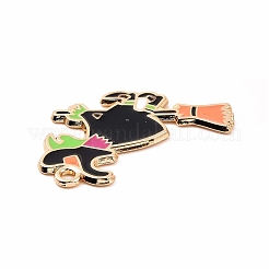 Halloween Alloy Enamel Pendants&nbsp;X-ENAM-M055-15G