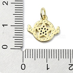 Brass Micro Pave Colorful Cubic Zirconia Pendants&nbsp;KK-H475-19G-07